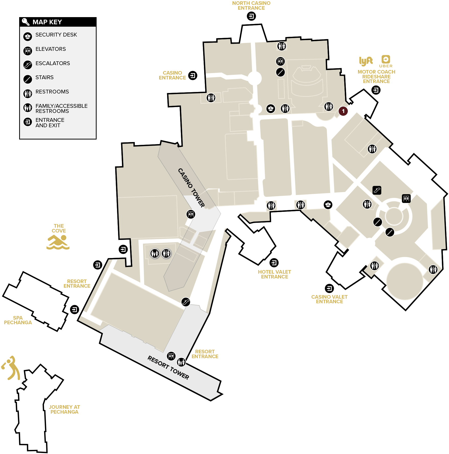 Pechanga Resort Casino property map with amenities and locations
