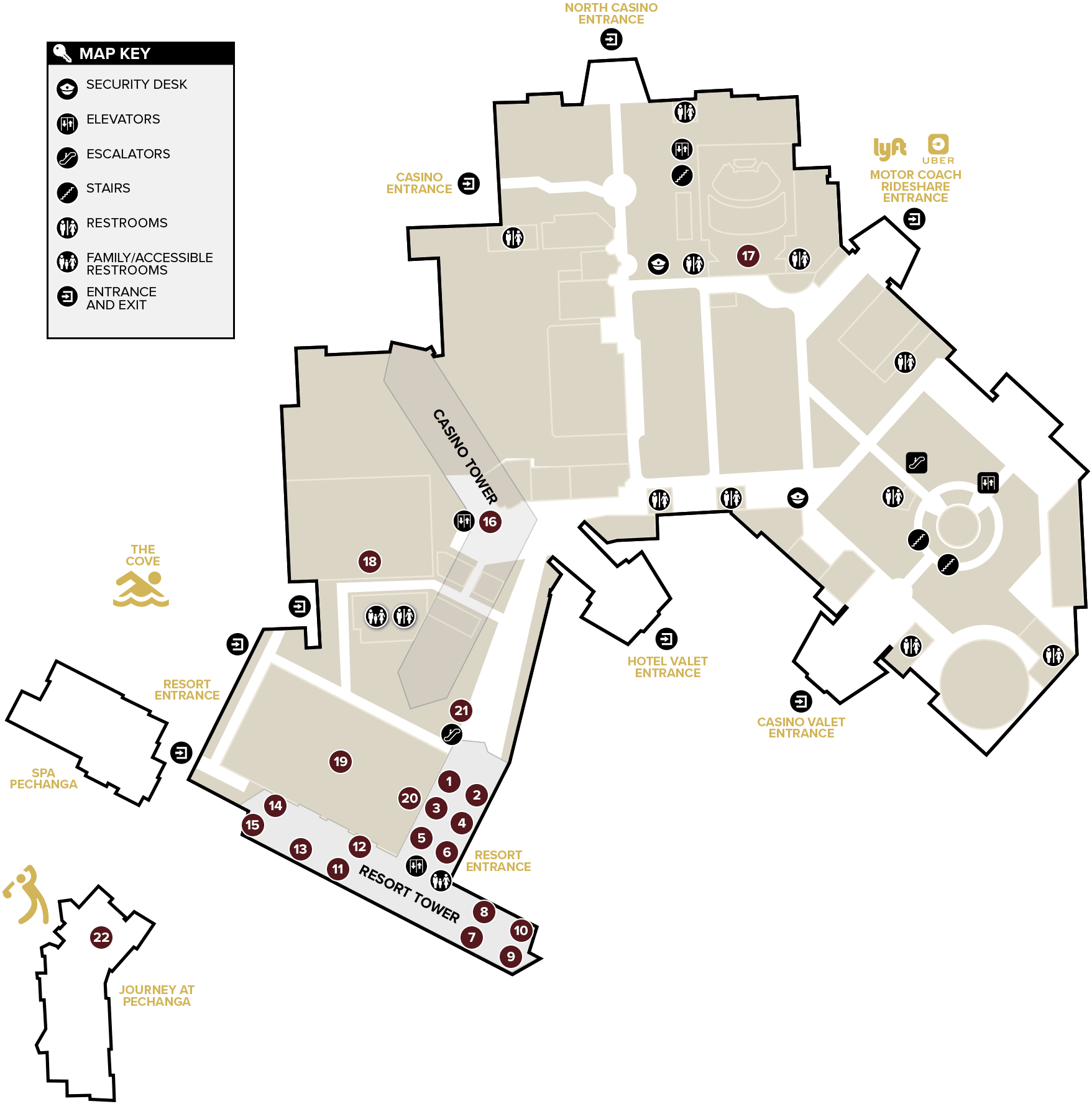 Pechanga Resort map showing meeting and event spaces
